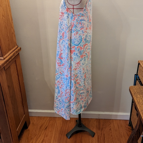 Anthropologie Antibes Blanc Tank Sundress XS Pink & Blue Design Spaghetti Straps - Picture 8 of 8